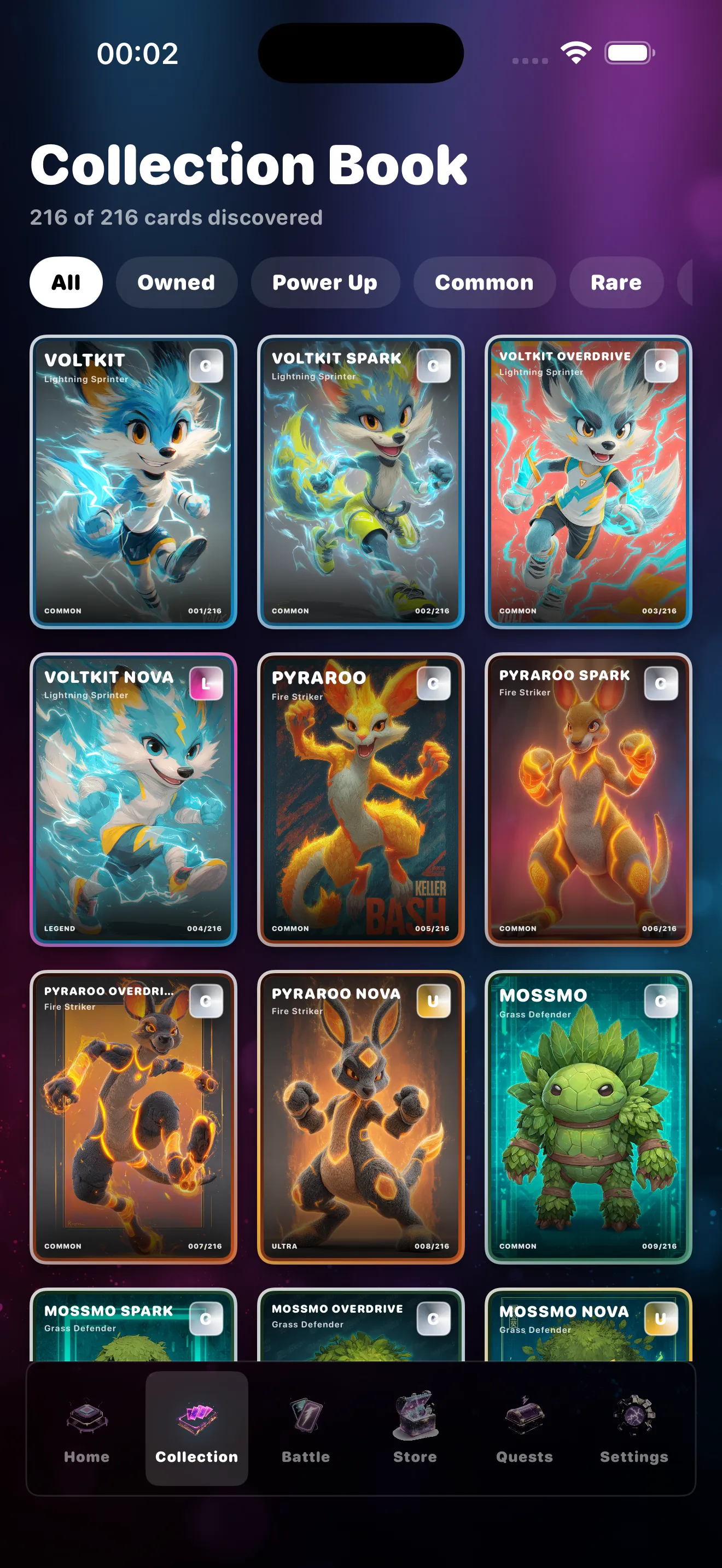 Bash Beasts creature card artwork collection