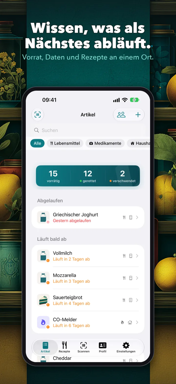 Custoda — Vorrats- und Ablaufdaten-Tracker mit Allergiewarnungen