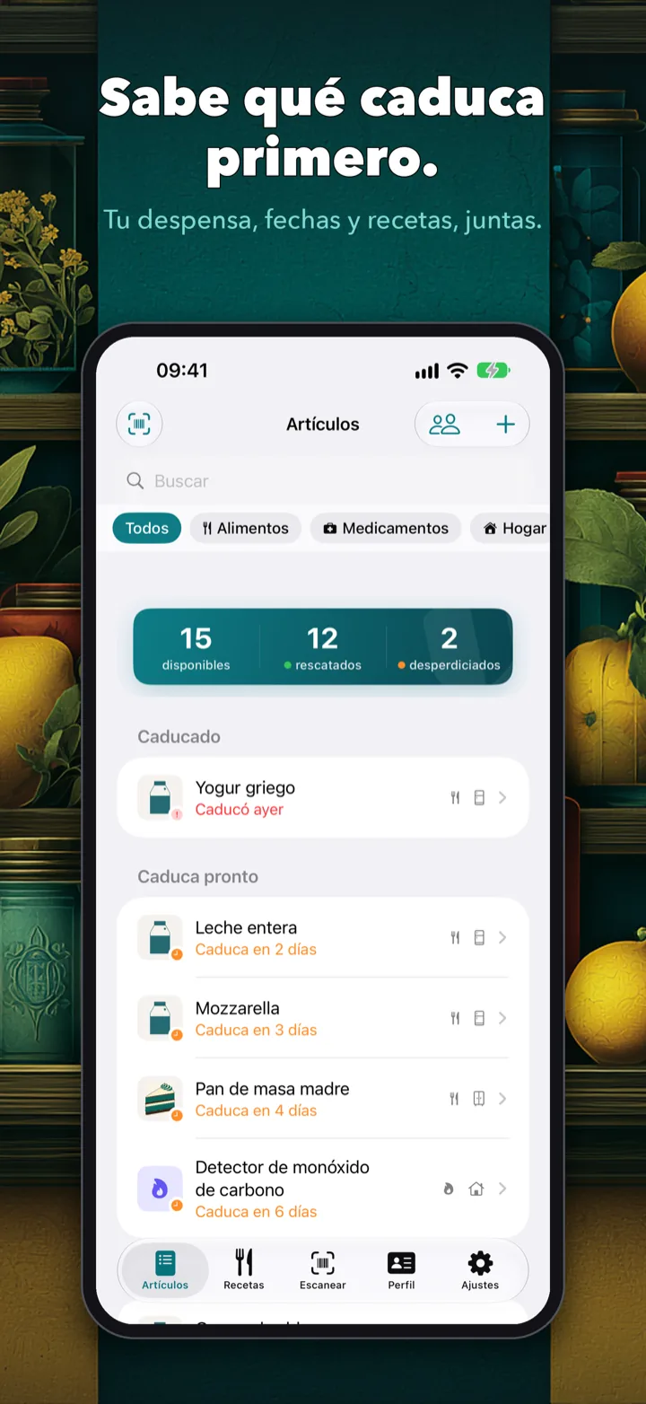 Custoda — control de despensa y caducidad con avisos de alérgenos