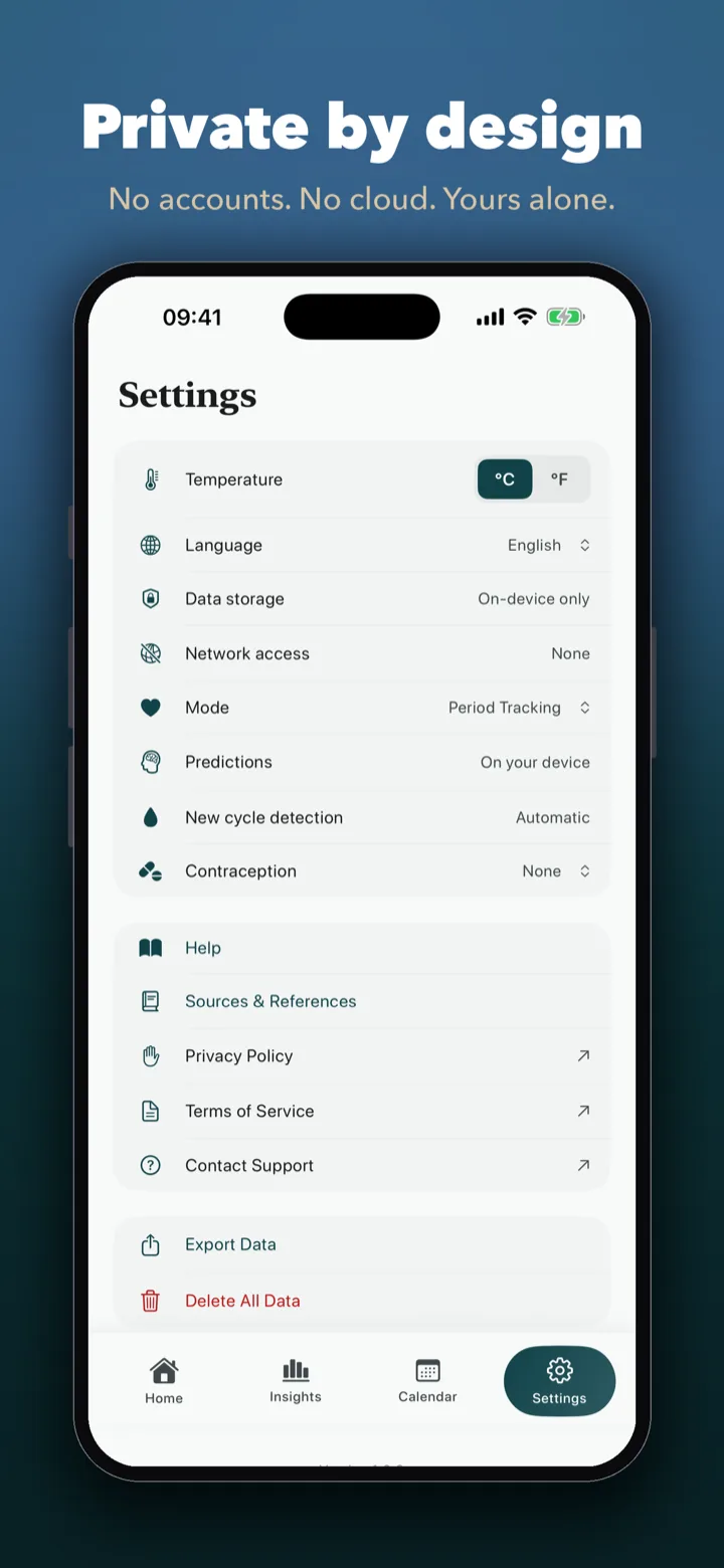 Cyla cycle tracking screen