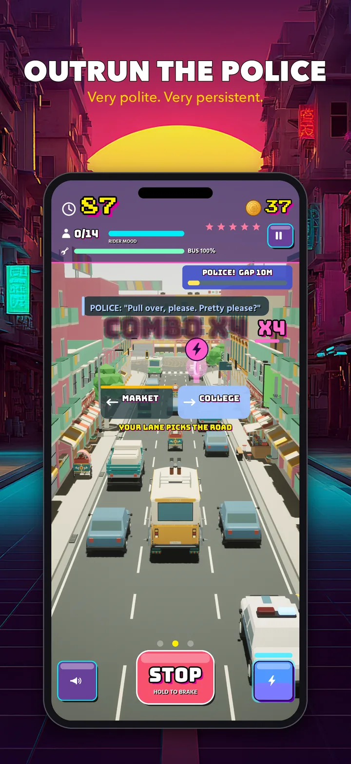 Outrunning a police chase