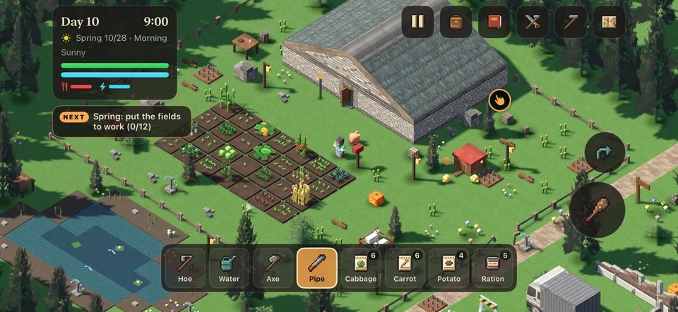 Grow a farm and hold it: Plant, tend and harvest through four seasons