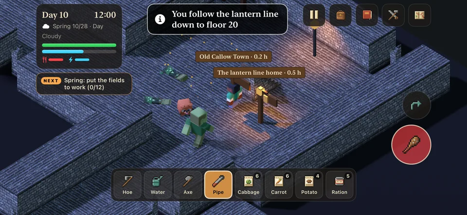 Go down into the Callow Deep: New floors every visit, better ore below