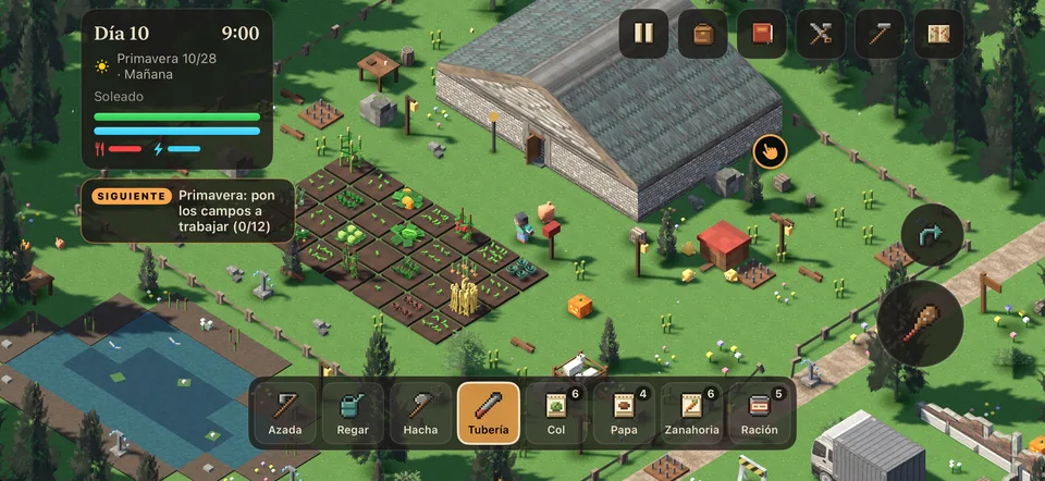 Cultiva tu granja y defiéndela: Siembra, cuida y cosecha en cuatro estaciones