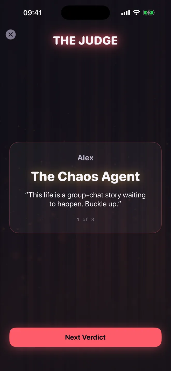 The AI judge roasts a player's life
