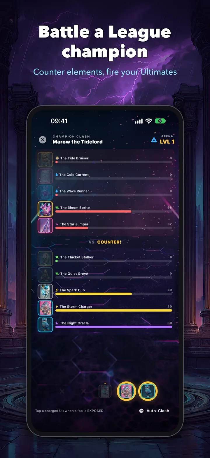 Champion Clash squad battle against Marow the Tidelord