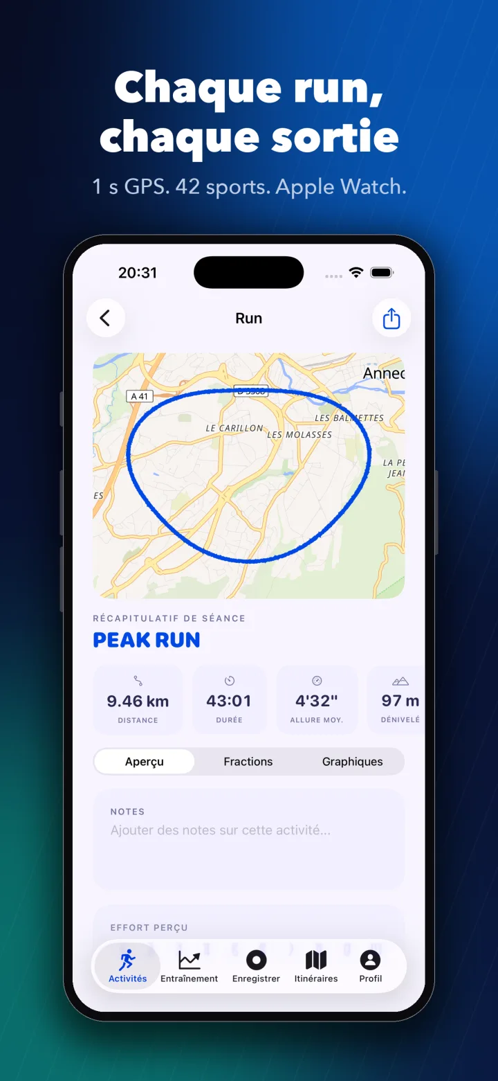 PaceGrid — fitness tracker