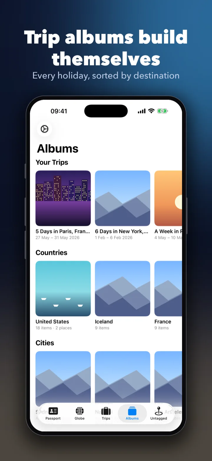 PhotoFlight flight log with journeys detected from photo location jumps