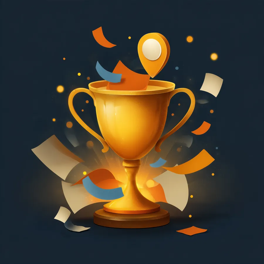 Ein glänzender goldener Pokal für den Rundensieger