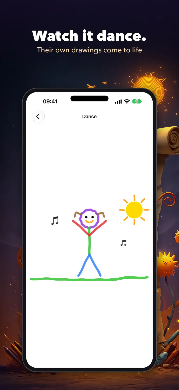 Míralo bailar. — el dibujo de un niño cobra vida y baila